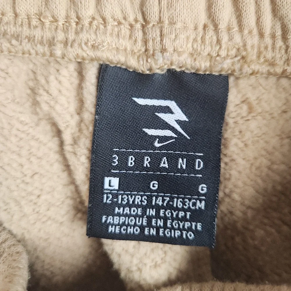 Russell Wilson Nike Big Boys Joggers Large 12-13 Tan 3Brand Sweatpants Athletic